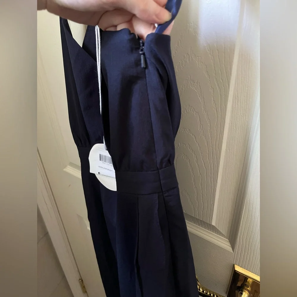 Runway Navy Blue Asymetrical Wrap Dress Size Large - Picture 9 of 9